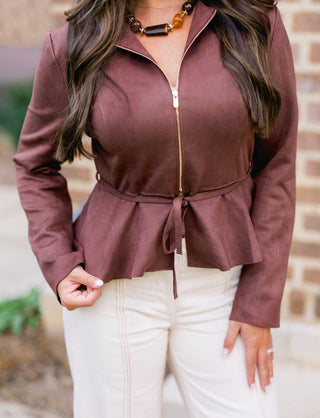 On Trend Suede Zipper Jacket - Instyle Boutique