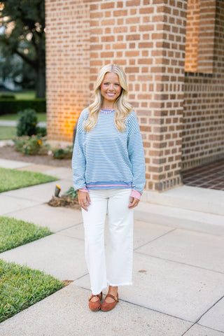 Better Together Blue Striped Top - Instyle Boutique