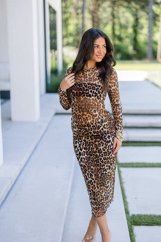 Made You Look Animal Mesh Skirt Set - Instyle Boutique