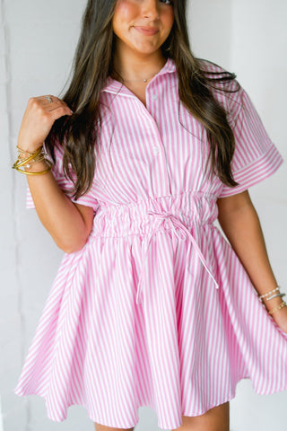 Paris Pink Striped Dress - Instyle Boutique