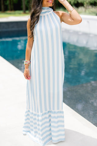 Charleston Chic Blue Striped Dress - Instyle Boutique