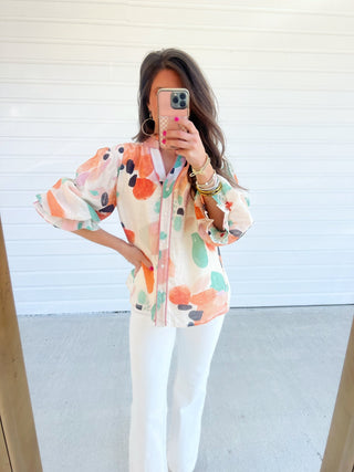 Call Me Later Coral Printed Top - Instyle Boutique