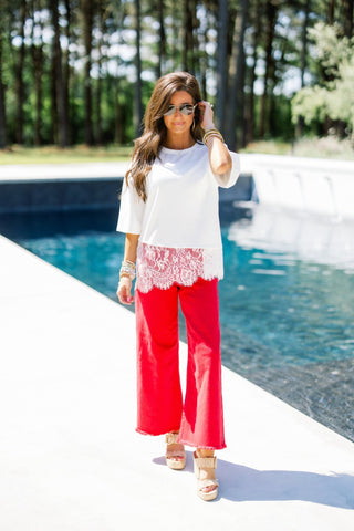 Cute and Classy White Lace Top - Instyle Boutique