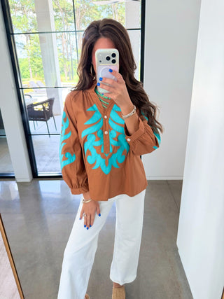 Moonlit Lagoon Top-Toffee - Instyle Boutique