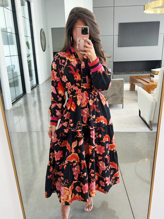 Beginning To Love Black Floral Dress