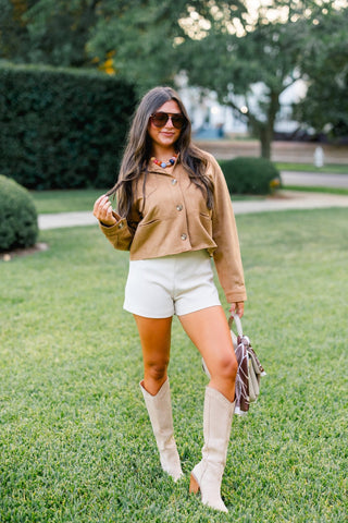 The Sarah Suede Cropped Jacket - Instyle Boutique