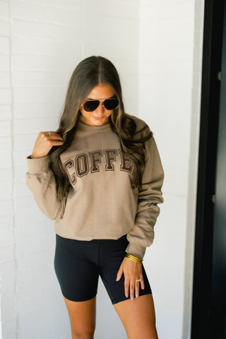 Out For Coffee Brown Sweatshirt - Instyle Boutique