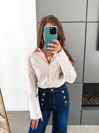 Sundial Stripe Button-Down - Instyle Boutique