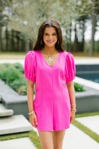 Poppy Pink Romper - Instyle Boutique