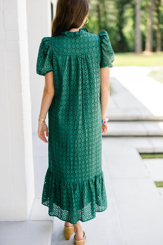 Whimsy Daydream Hunter Green Dress - Instyle Boutique