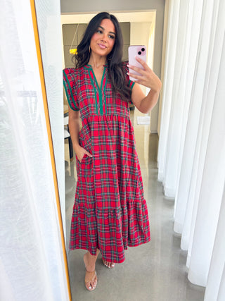 Plan Ahead Plaid Midi Dress