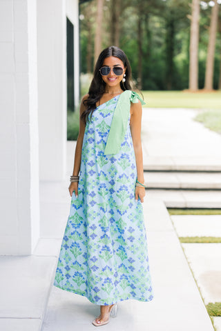 By The Garden Aqua Dress