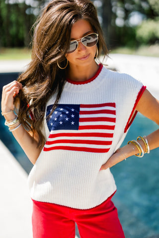 All American Charm Sweater Top - Instyle Boutique