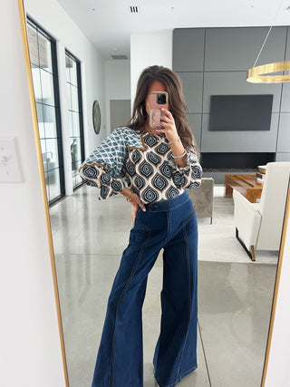 Sapphire Mirage Printed Top