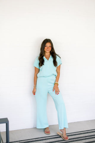 Tranquil Blue Zip-Up Set