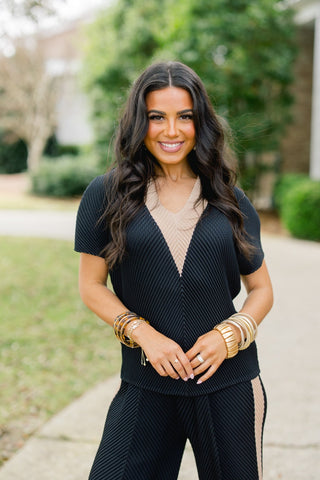 Midnight Kiss Black Set - Chic Two - Piece Set in Black - Instyle Boutique
