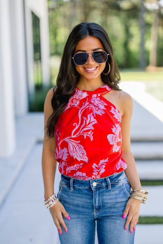 Bold Blossom Pink Top - Instyle Boutique