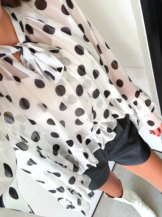 Drama Dot Chiffon Top - Instyle Boutique