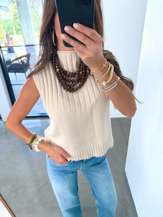The Essentials Ribbed Mock Neck Top