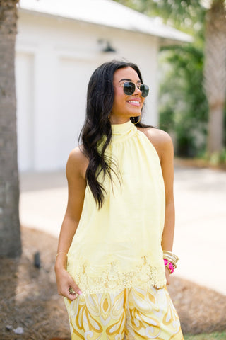 Lemon Zest Halter Top - Instyle Boutique