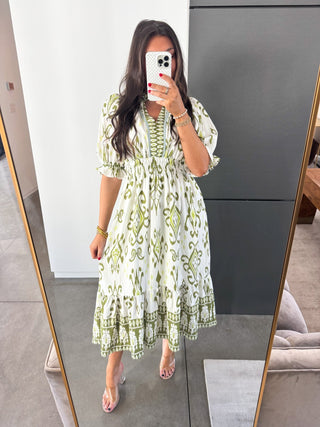 Secret Keeper Green Mix Dress - Instyle Boutique