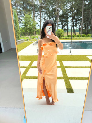 Apricot Breeze Ruffle Maxi - Instyle Boutique