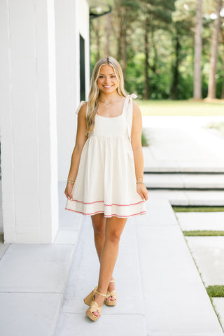 Rosie Cream Tie Dress