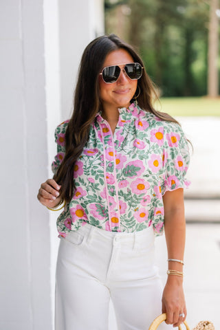English Rose Ruffle Blouse - Instyle Boutique