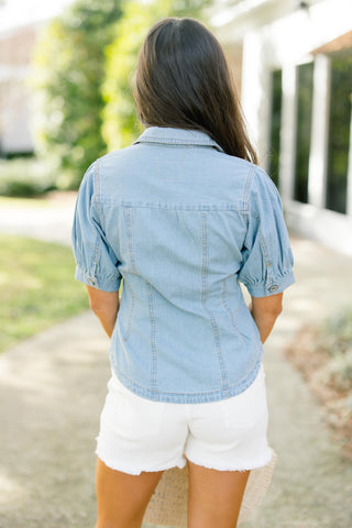 Stop & Stare Denim Top