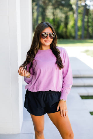 Purple Cloud Bubble Hem Pullover - Instyle Boutique