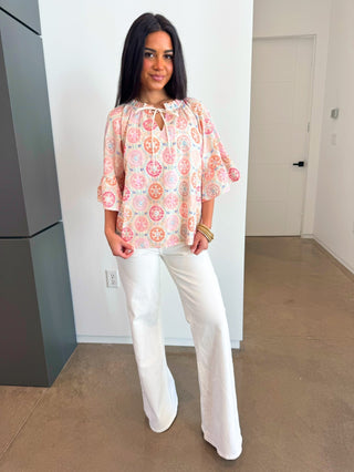 Sunny Medallion Popover Top - Instyle Boutique