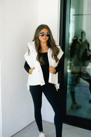 Winter White Vest ~PINK FRIDAY DEAL~ - Instyle Boutique