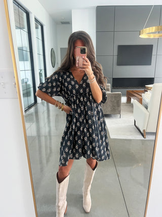 Boho Chic Black Mini Dress