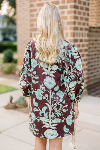 Time After Time Brown Printed Dress - Instyle Boutique