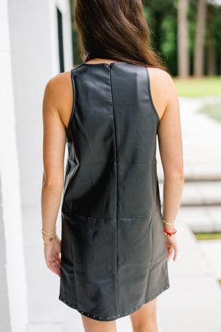 Midnight Moto Stud Shift Dress - Instyle Boutique