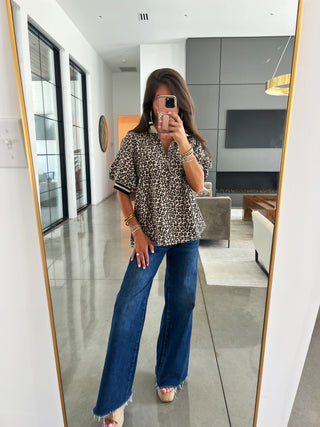 Whatever She Wants Taupe Leopard Top