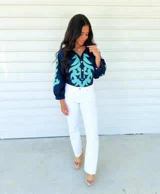 Moonlit Lagoon Top - Navy - Instyle Boutique
