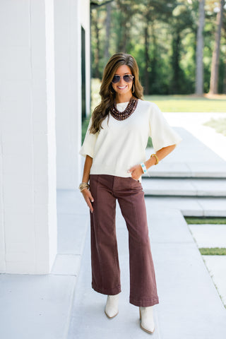 Let's Go Brown Cropped Denim