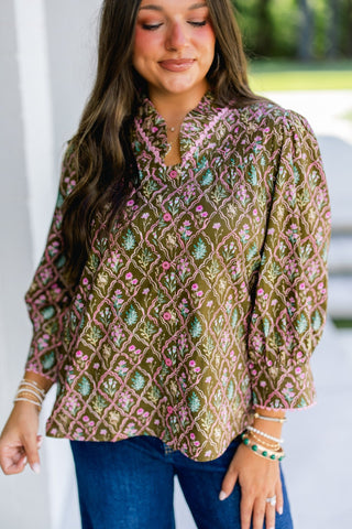 Autumn Bloom Brown Top - Instyle Boutique
