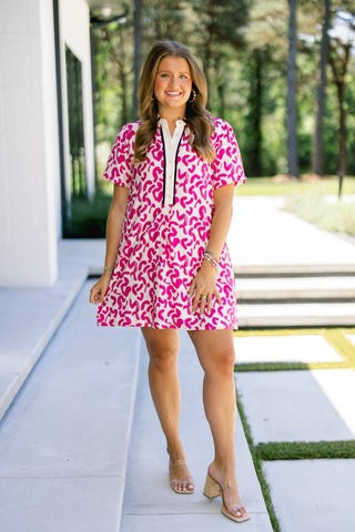 Fuchsia Abstract Dress - Instyle Boutique