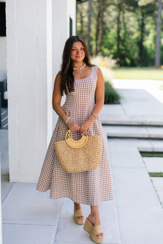 Uptown Plaid Midi Dress