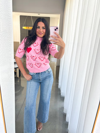 Pink Candy Cane Lane Sweater