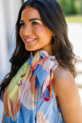 Finally Summer Blue Floral Midi Dress - Instyle Boutique