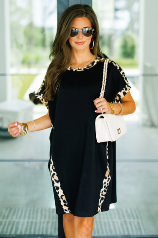 Wild Side Black Shift Dress