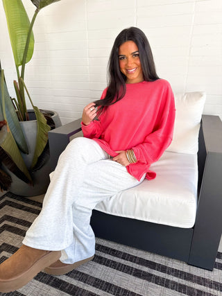 Red Rose Washed Top - Instyle Boutique