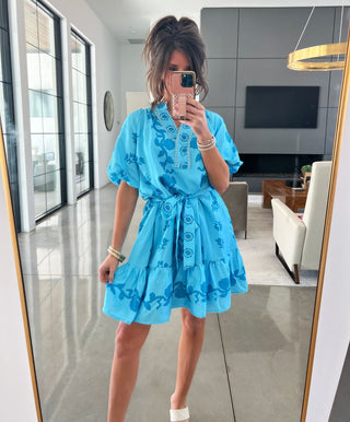 Cloud Nine Blue Floral Dress - Instyle Boutique