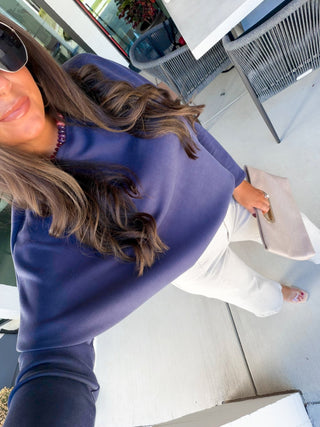 Navy & Nice Scuba Dolman Top - Instyle Boutique
