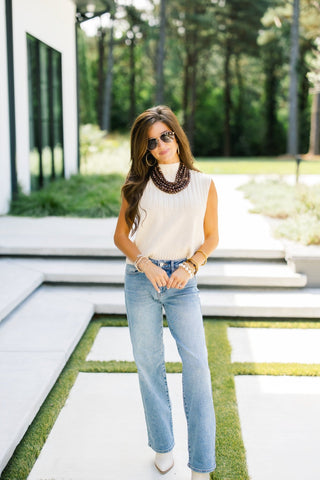 The Essentials Ribbed Mock Neck Top - Instyle Boutique