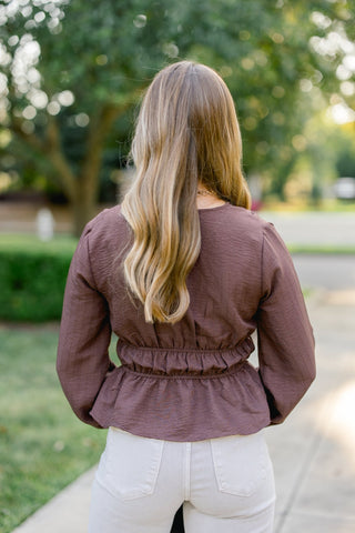 Chocolate Charm Peplum Top - Instyle Boutique