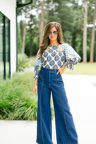 Sapphire Mirage Printed Top